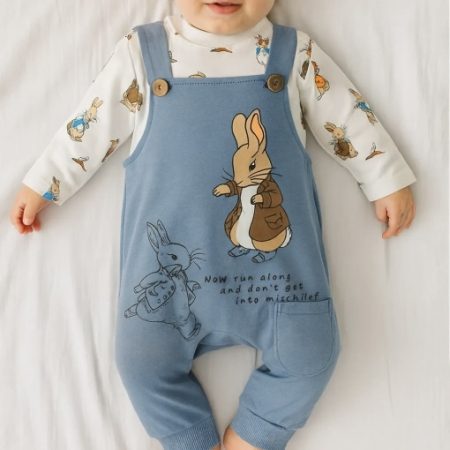 Salopete - Set 2 piese cu iepuras