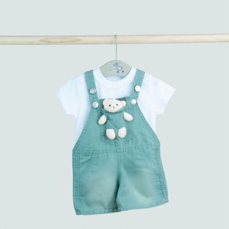 Set 2 piese, salopetea cu ursulet si tricou [2]