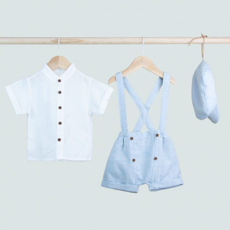 Seturi - Set 3 piese pentru baietei, format din camasa, pantalon si sapca