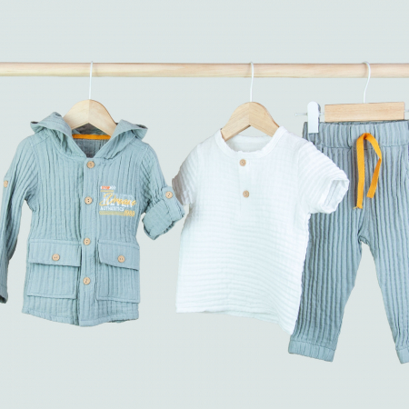 Seturi - Set baietel 3 piese hanorac bluza si pantalon