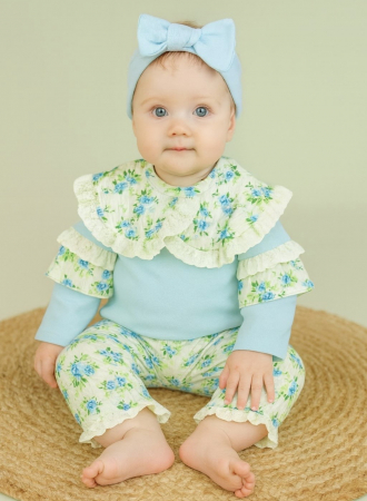 Set cu imprimeu floral fetite [3]