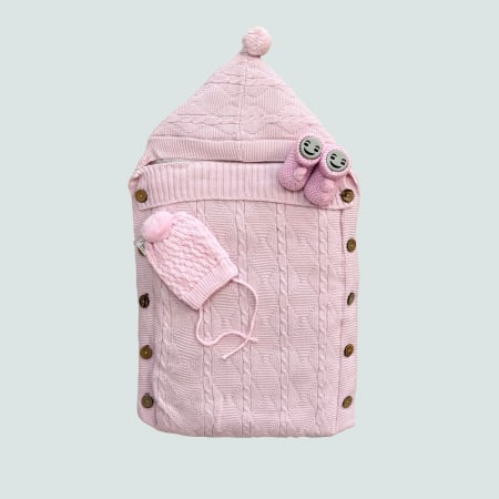 Seturi - Set tricotat cu sac calduros de iarna