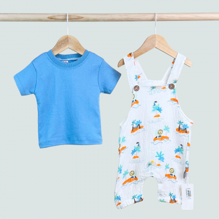 Set tricou si salopet Print Tropical [1]