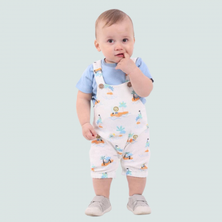 Seturi - Set tricou si salopet Print Tropical