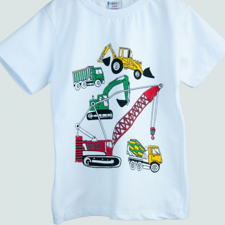 Tricou băiețel cu utilaje de construcții – aventură în fiecare zi! [1]