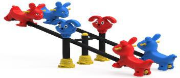 Детские площадки - Двойные качели с фигурой зайца