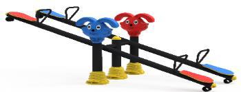 Детские площадки - Двойные качели с сиденьями из HDPE