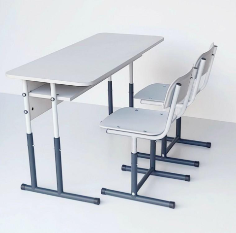 Mobilier pentru casă - Banca școlara dubla cu 2 scaune Werzalit Antivadal