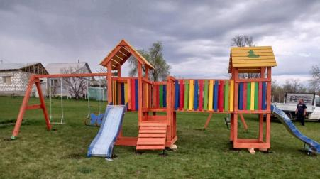 Детские площадки - Игровой комплекс ECO, 900x680x300 см