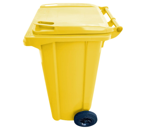 Урны - Корзина для транспортировки отходов 240 л на колесах (желтая) HE