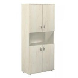 Mobilier pentru casă - Dulap biblioteca cu 4 usiDimensiuni(Lxlxh): 802х403х1816 mm. Greutatea: 55,28 kg.Dulapul este confectionat din PAL melaminat cu grosimea de 18 mm.Fatada dulapului este incleiata cu cant din ABS de 1 m