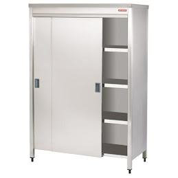 Dulap inox - Dulap din inox cu 3 polite si usi din inox glisante 1200x600x1800