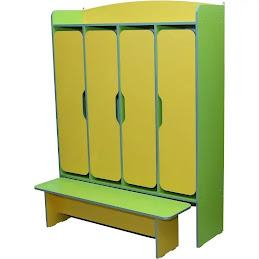 Dulapuri - Dulap Vestiar din 4 compartimente cu banca