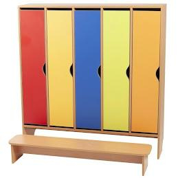 Dulapuri - Dulap Vestiar din 5 compartimente cu banca Dimensiuni(Lxlxh):1358х340х1470 mm