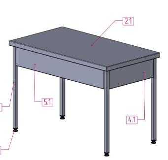 Masă din inox - Masa 1000x600x700 cu 1 polita