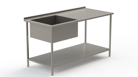 Utilaje și echipamente Horeca - Masa 1500x800x850 cu 1 cuva 500x500x300 si polita plata