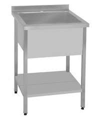 Masa cu cuve inox - Masa 650x400x850 cu 1 cuva 550x300x250