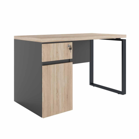 Mobilier pentru casă - Masa Birou+BOX încorporat Stânga 1200x600 Sonoma/Black
