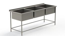 Masa cu cuve inox - Masa cu cuve 1950x600x850 cu 3 cuve