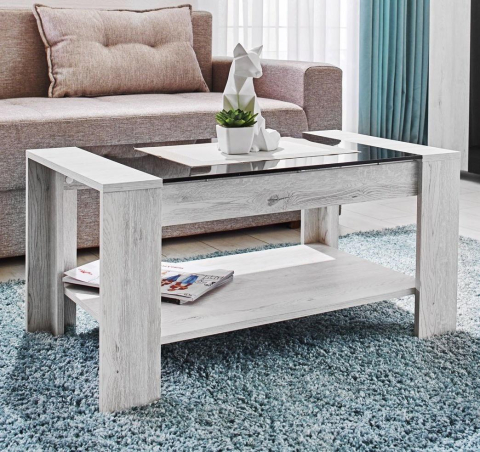 Столы - Кофейный столик Oscar 900x500x445мм Белый Самоа