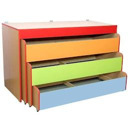 Paturi - Pat copii 3 nivele cu raft 1552x682x950 mm