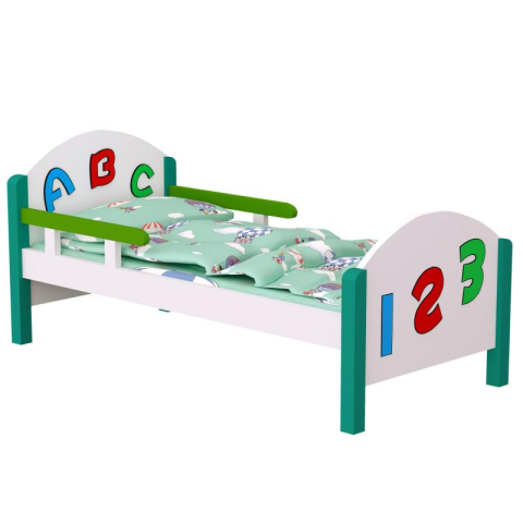 Paturi - Pat pentru copii cu aplicatii din MDF "ABC"
