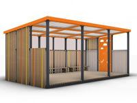 Городское оборудование - Павильон (с полом и скамейками)