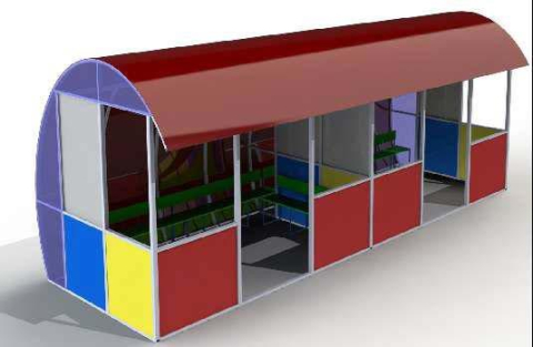 Детские площадки - Двойной павильон