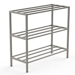 Мебель из нержавеющей стали - Стеллаж 2000x400x1500 с 3 решетчатыми полками