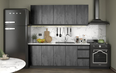 Set bucatarie - Set bucătărie Yasen Niagara 2 m Piatră Metalică Gri