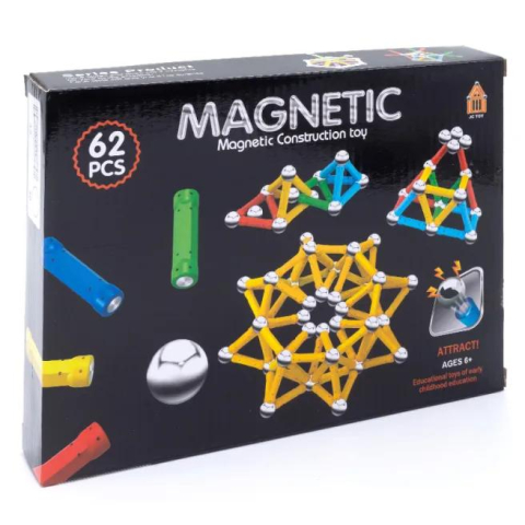 Jucării - Set de construcție magnetic 62 elemente
