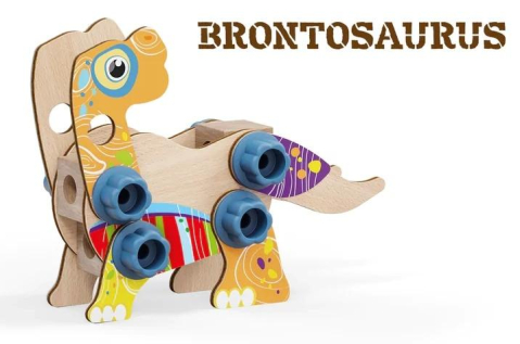 Jucării - Set de construcție Quercetti Wood Dino