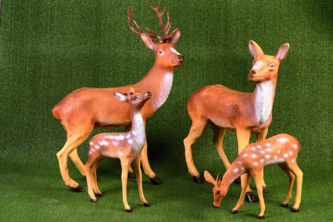 Decor Gradina - Set Figurina Cera Cerb in picioare