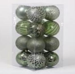 Brazi și decor de Crăciun - Set globuri  8 cm 16pcs green