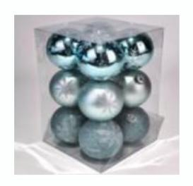 Brazi și decor de Crăciun - Set Globuri 8cm 12pcs  Silver Blue