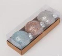 Brazi și decor de Crăciun - Set globuri 8cm 3pcs