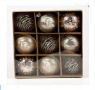 Brazi și decor de Crăciun - Set globuri 9 pieces gold 3x3x3