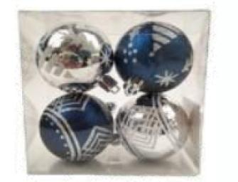 Casă și grădină - Set globuri Blue&Silver  4 pcs 6cm