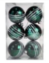 Casă și grădină -  Set globuri green  6 pcs 8 cm