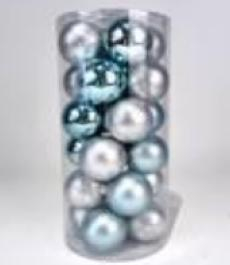 Brazi și decor de Crăciun - Set globuri mix  24 pcs 6cm