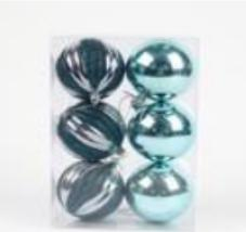 Casă și grădină -  Set globuri mix green 6pcs X-mass 8cm