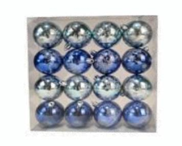 Casă și grădină -  Set globuri mix silver&blue 16 pcs 6cm