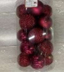 Brazi și decor de Crăciun - Set globuri red 7cm 20pcs