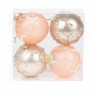 Casă și grădină - Set globuri rose  4 pcs 8cm