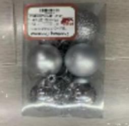 Brazi și decor de Crăciun -  Set globuri silver  4cm 12pcs