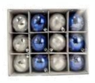Casă și grădină - Set globuri silver&blue 12 pcs 6cm