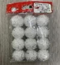 Brazi și decor de Crăciun - Set Globuri white  3cm 12pcs