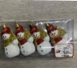 Brazi și decor de Crăciun -  Set jucarii p-u brad  Om de Zapada 4pcs