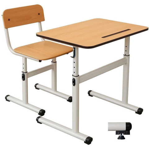 Set Masă și scaun - Set scolar 1 (Banca: 700х500 mm, inaltime: 610-820 мм/ Scaun: 340-380-420-460 мм) 