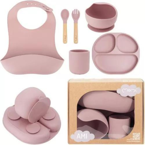 Totul pentru copii - Seturi pentru hrănire bebelușilor MoMi Ami Pink, set